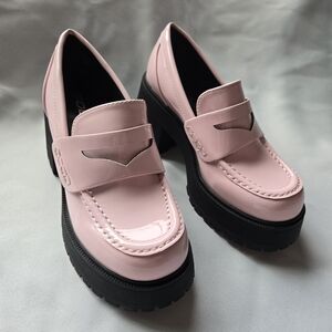 Soda Pink Chunky Loafers for Women